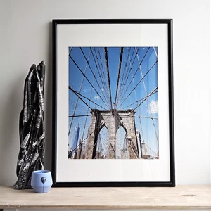 Brooklyn Bridge Digital Print Framed Portrait Size 53cm x 73cm - Picture 1 of 2