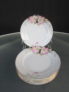 6 Azalea Noritake Bread & Butter Plates Gold Trim Red Stamp D 6,5" Pattern 19322 - Picture 1 of 9