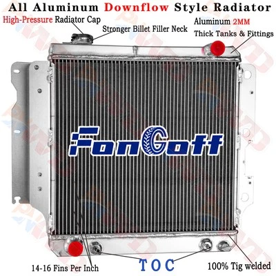 CU2101 4 Row Radiator For 1987-06 Jeep Wrangler YJ TJ 2.4L L4 2.5L 4.0L 4.2L L6 - Image 1 of 4