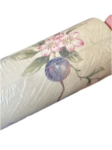 Rosedale Wallpaper 1 double Roll Pear Plum Apple Fruit Flower SEALED VTG 56 Sq’ - Picture 1 of 9