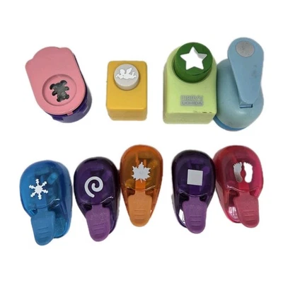 Lot Of 9 EK Success Marvy Uchida Paper Shapers Mini Thumb Punch Mixed Shapes - Image 1 of 4