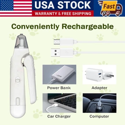 Amoladora y cortaúñas eléctrica para perros 2 en 1 recargable cortaúñas para mascotas Foto 1 de 4