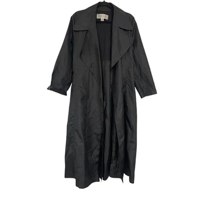 Chaqueta gabardina vintage Ellen Tracy Linda Allard para mujer talla 6 negra larga Foto 1 de 4