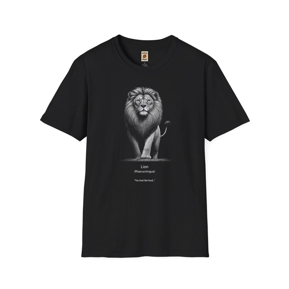 Camiseta Unisex León, Camiseta Amante de la Naturaleza, Regalo para Vida Silvestre, Negra Foto 1 de 1