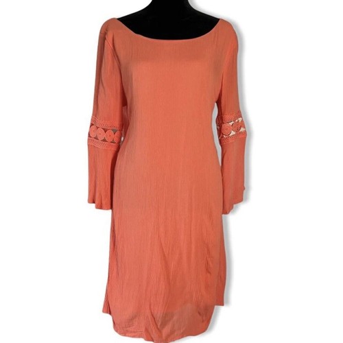 VETEMENTS Luxology abito da sole lunghezza ginocchio donna 4 rosa salmone uncinetto pizzo floreale boho chic