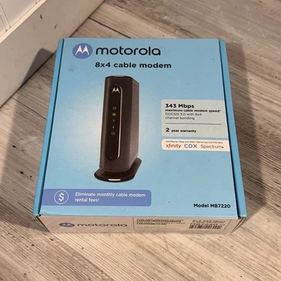 MOTOROLA 8x4 Cable Modem, Model MB7220, 343 Mbps DOCSIS 3.0 - Image 1 of 4