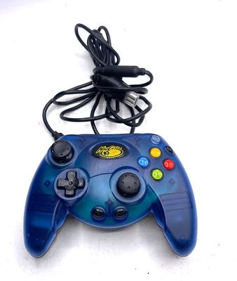 Original Xbox Controller Mad Catz Brand Blue Clear Good Condition; Long Cord! - Image 1 of 4