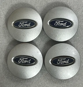 2.5" OEM 2006 - 2019 Ford Edge Explorer Escape SILVER Center Caps 5L24-1A096-AA - Picture 1 of 7