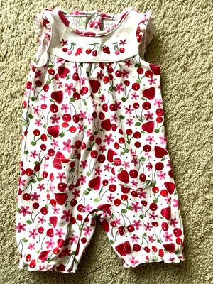 Koala Bebé Niñas Mameluco Cerezas Fresas Sin Mangas Talla 3-6 Meses Foto 1 de 3