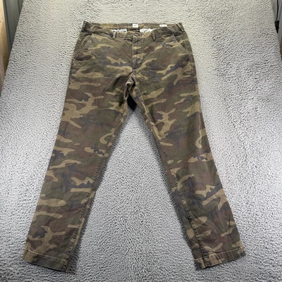 Calça Gap Masculina 38x32 Marrom Algodão Tornozelo Slim Fit Camuflagem Elástica Roupa de Trabalho - Imagem 1 de 4