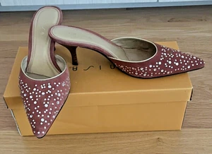 Unisa Sabine Antique Rose Suede Rhinestone Non-Slip High Heel Sandals Women 7.5 - Picture 1 of 12