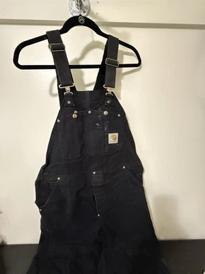 Carhart Outwear Overalls Black 100% Cotton Double Knee Work Wear Tag 36 x 32  - Image 1 of 4