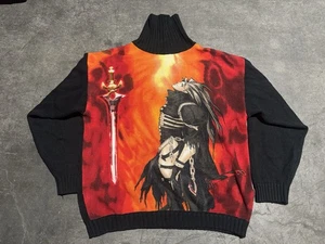 RARO DE COLECCIÓN Y2K Final Fantasy 7 PC Sephiroth Suéter Cuello Alto Tejido Para Hombre’s XL - Imagen 1 de 7