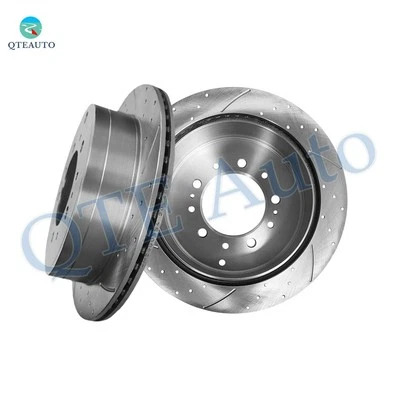 Rotores de disco de freio traseiros com fenda perfurada 345 mm para 2008-2011 2013-2021 Lexus LX570 - Imagem 1 de 4