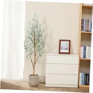 Artificial Eucalyptus Tree,5ft Tall Fake Silver Dollar Trees,Potted Faux - Picture 1 of 7