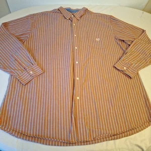 Chaps Herren 2XL orange blau gestreift Button Down Freizeithemd Vorbereitung klassisch schlicht  - Bild 1 von 11