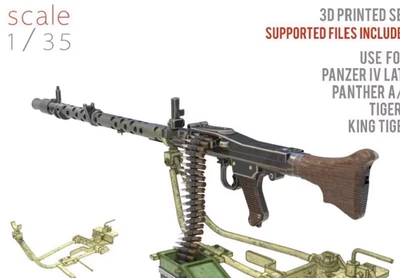 3D printed 1/35/16 scale MG34 machine gun - Image 1 of 3
