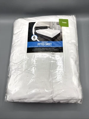 Pack de 6 Sábanas Ajustables Tela Microfibra Cepillada Suave Doble Blanco Foto 1 de 4