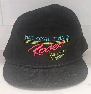 Vintage 1989 National Finals Rodeo schwarz Cord Hut Las Vegas Made in USA NEU - Bild 1 von 6