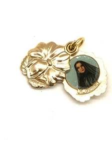 St. Frances Cabrini religiös Schiebedeckel Anhänger Charm Medaille w. deutsch Vintage - Bild 1 von 7