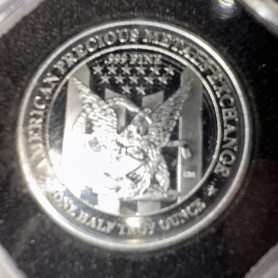1/2 oz APMEX Silver Round – .999 Fine Silver – Fractional Bullion – In Hard Case - Image 1 of 2