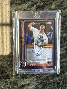 Topps Chrome Jackson Jobe 2025 refractor negro en tarjeta automática/10 Detroit Tigers - Imagen 1 de 4
