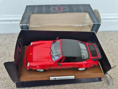 1/18 POLISTIL CLASSIC PORSCHE 911 TURBO CONVERTIBLE RED DIECAST MODEL CAR - Image 1 of 4
