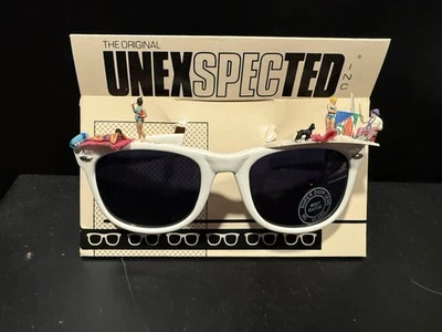 Vintage Unexspected 1987 Novelty Sunglasses Signed Miniature People Scene - Image 1 of 4
