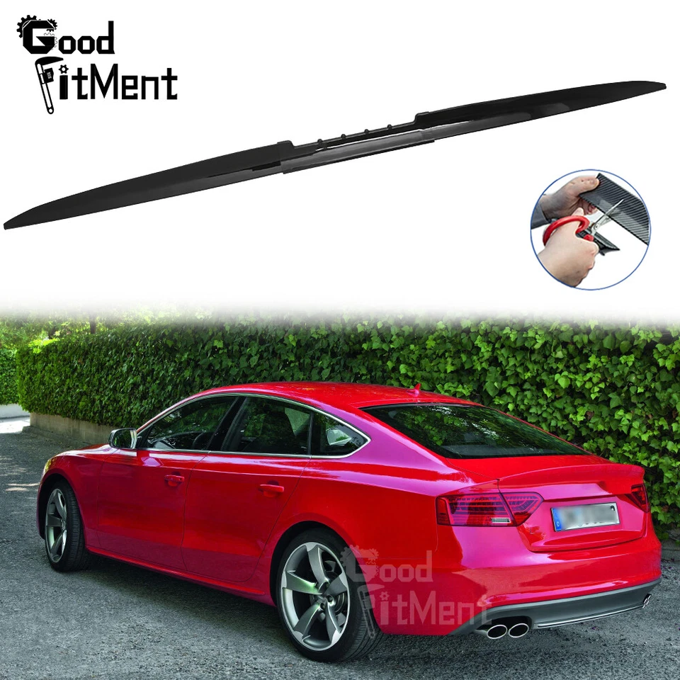 For Audi A4 A5 A6 A7 A8 Quattro Sedan Carbon Fiber Rear Trunk Spoiler Lip Wing - Image 1 of 4