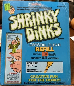 Vintage 1974 Shrinky Dinks Crystal Clear Refill Contains 10 Sheets Vtg 70's New - Picture 1 of 3