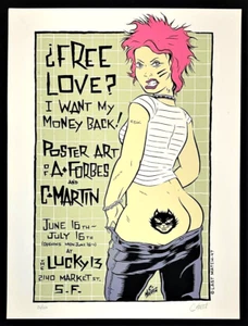 Free Love POSTER Designer C Martin Künstler Alan Forbes Lucky 13 Silksceen - Bild 1 von 3