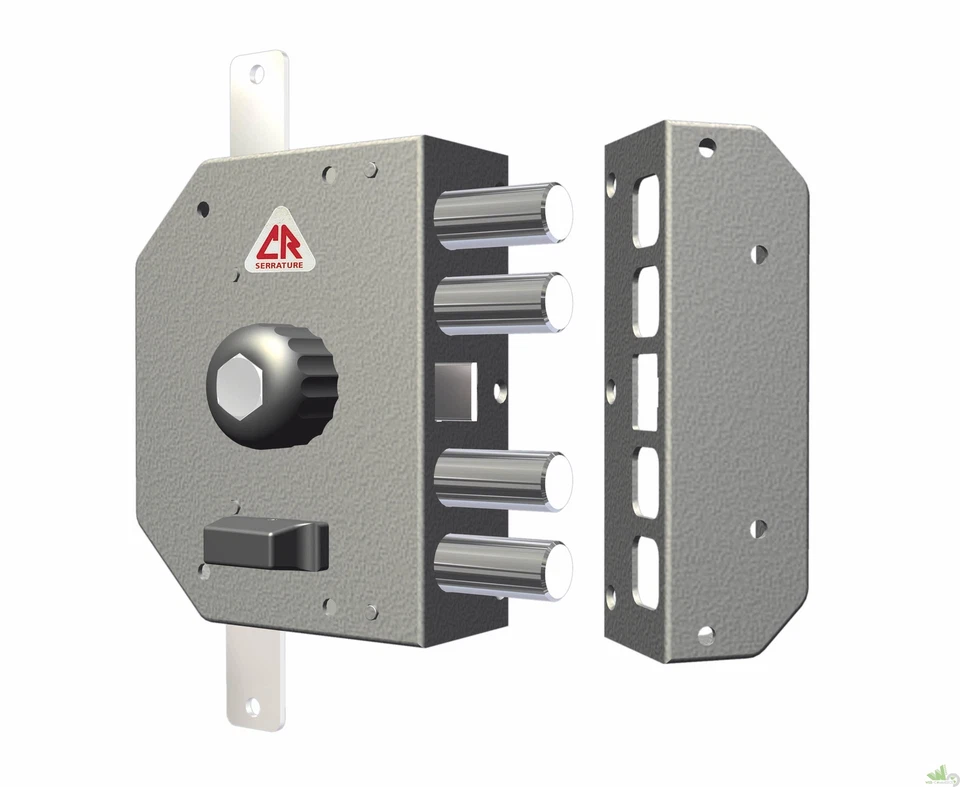 SERRATURA A POMPA PORTA PORTONE LEGNO 60 MM C.R. ART. 3250 MANO SINISTRA S/ASTE - Immagine 1 di 3