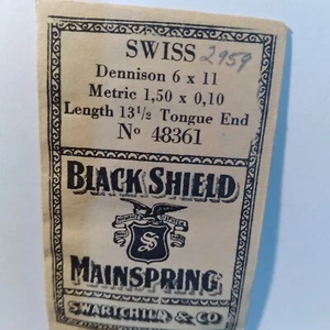 Black Shield Main Spring No. 48361    .150 .010  13 1/2 B40 - Picture 1 of 1