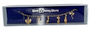 Disneyland Disney World Parks 6 Charm Bracelet Mickey Minnie Donald Goofy Dumbo - Picture 1 of 11