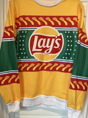 NUEVO Feo Navidad Suéter Camisa Puestas Patatas fritas Para hombres Mediano Amarillo Verde Rojo Foto 1 de 4