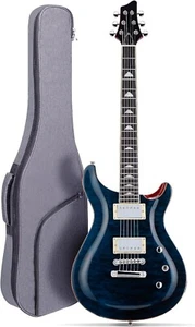 EXTREMELY NICE LJ blue PRS wannabe with quality accessories, Luthier set up WOW - Picture 1 of 4