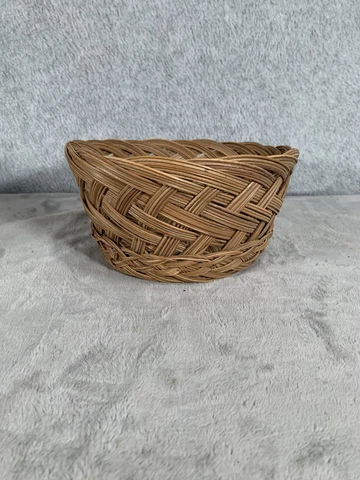 Woven Basket 4 Inches Tall 7 Inches Wide -  Round Wicker Basket Pot Holder Cover
