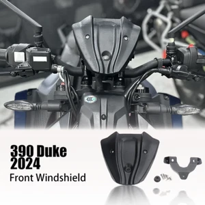 For 390 Duke 2024 Motorcycle Windshield Windscreen Front Wind Deflector Black - Picture 1 of 9