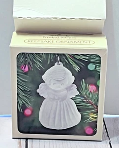 Vintage Hallmark Frosted Images Keepsake Ornament Frosted Angel Acrylic - Picture 1 of 2