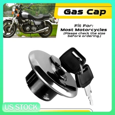 Universal Motorcycle Gas Lid Fuel Tank Cap Cover Aluminum With 2 Key Lock Set - Image 1 of 4