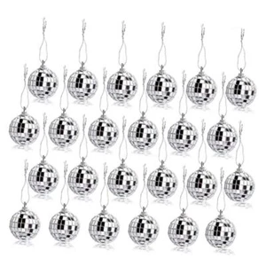 24 Pcs Silver Disco Mirror Ball for Party Decoration, Christmas Silver(4cm) - Picture 1 of 8