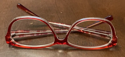 Anteojos para mujer monturas rojas transparentes ovaladas Foto 1 de 4