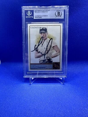 2011 TOPPS ALLEN & GINTER ANNIKA SORENSTAM SIGNED BAS AUTOGRAPH LPGA Beckett - Image 1 of 2