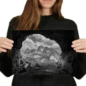 A4 BW - Dolomite Mountain Range Italy Poster 29.7X21cm280gsm #36062 - Picture 1 of 4