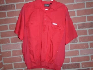 MEMBERS ONLY VINTAGE MENS QUARTER BUTTON SHORT SLEEVE SHIRT SIZE LARGE - Picture 1 of 5