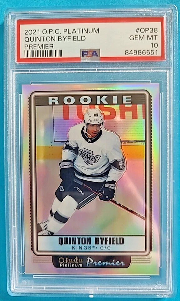 2021-22 Quinton Byfield OPC O-PEE-CHEE Platinum Premier Rookie RC #OP38 PSA 10 - Image 1 of 2