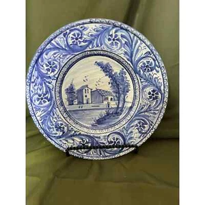 Dipinto Amano Catelli Signed plate delft blue style 10-1/2" hand painted - Picture 1 of 9