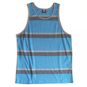 Camiseta sin mangas informal a rayas YAGO para hombre para interiores y exteriores (azul-E45J) - Imagen 1 de 3