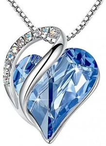 Infinity Love Heart Pendant Necklace Birthstone Crystal Jewelry Gifts for Women - Picture 1 of 6