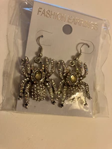 Vintage Nachlass Mode Ohrringe Strass Spinne Ohrstecker - Bild 1 von 3